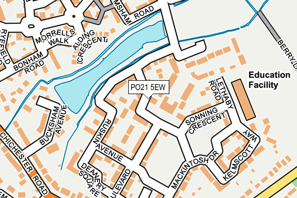 PO21 5EW map - OS OpenMap – Local (Ordnance Survey)