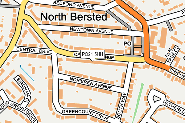 PO21 5HH map - OS OpenMap – Local (Ordnance Survey)