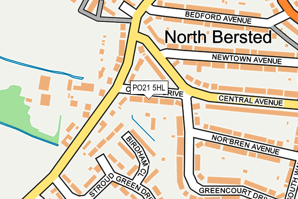 PO21 5HL map - OS OpenMap – Local (Ordnance Survey)