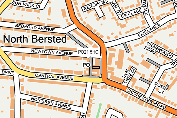 PO21 5HQ map - OS OpenMap – Local (Ordnance Survey)