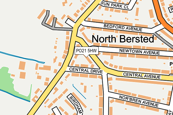 PO21 5HW map - OS OpenMap – Local (Ordnance Survey)