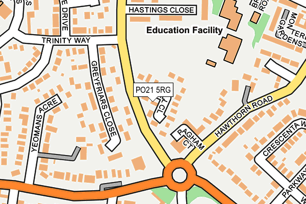 PO21 5RG map - OS OpenMap – Local (Ordnance Survey)