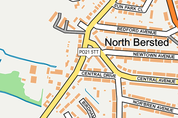 PO21 5TT map - OS OpenMap – Local (Ordnance Survey)
