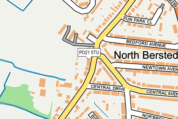PO21 5TU map - OS OpenMap – Local (Ordnance Survey)