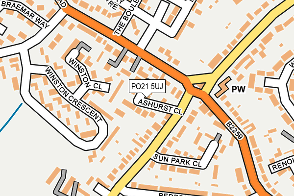 PO21 5UJ map - OS OpenMap – Local (Ordnance Survey)