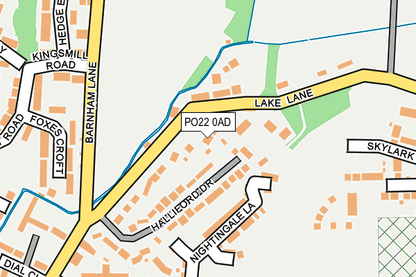 PO22 0AD map - OS OpenMap – Local (Ordnance Survey)