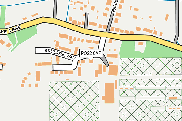 PO22 0AF map - OS OpenMap – Local (Ordnance Survey)