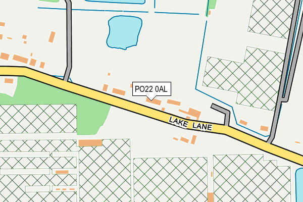 PO22 0AL map - OS OpenMap – Local (Ordnance Survey)