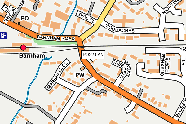 PO22 0AN map - OS OpenMap – Local (Ordnance Survey)