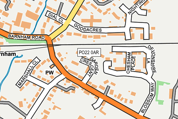 PO22 0AR map - OS OpenMap – Local (Ordnance Survey)