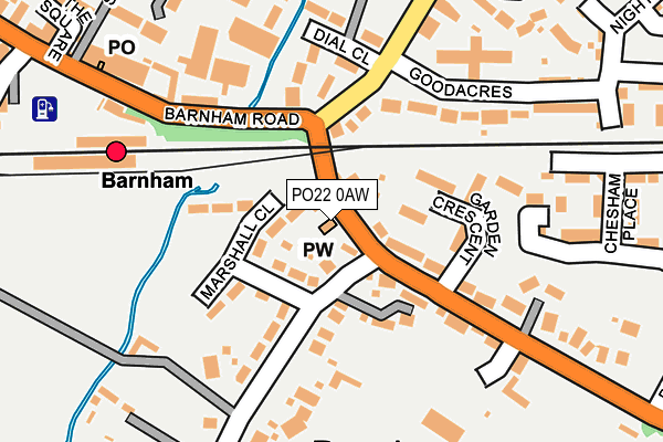 PO22 0AW map - OS OpenMap – Local (Ordnance Survey)