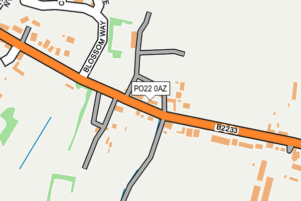 PO22 0AZ map - OS OpenMap – Local (Ordnance Survey)