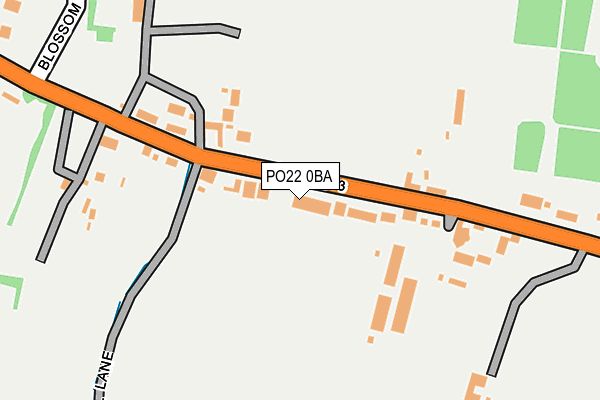 PO22 0BA map - OS OpenMap – Local (Ordnance Survey)