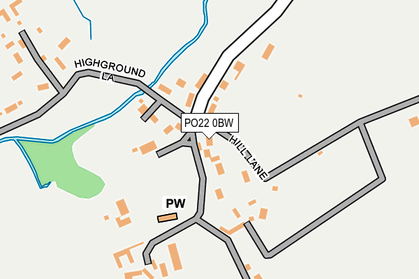 PO22 0BW map - OS OpenMap – Local (Ordnance Survey)