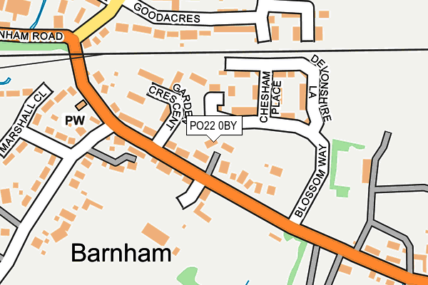 PO22 0BY map - OS OpenMap – Local (Ordnance Survey)