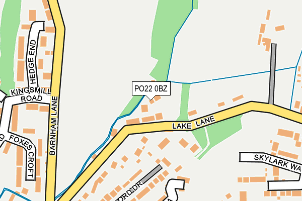 PO22 0BZ map - OS OpenMap – Local (Ordnance Survey)