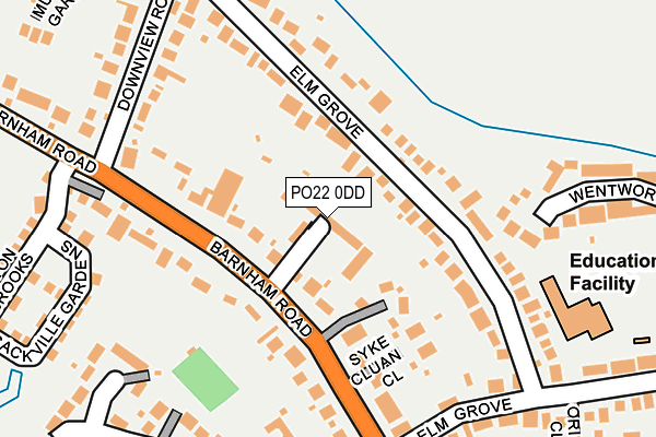 PO22 0DD map - OS OpenMap – Local (Ordnance Survey)
