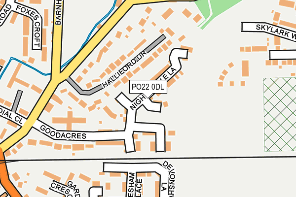 PO22 0DL map - OS OpenMap – Local (Ordnance Survey)