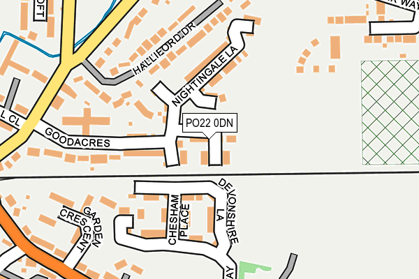 PO22 0DN map - OS OpenMap – Local (Ordnance Survey)