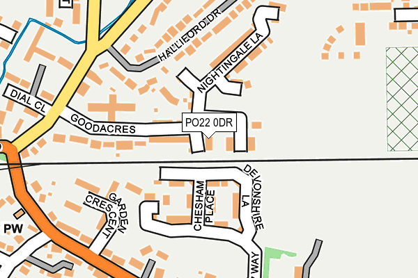 PO22 0DR map - OS OpenMap – Local (Ordnance Survey)