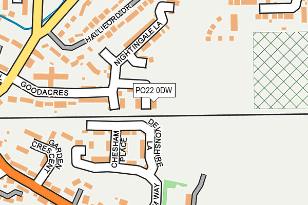 PO22 0DW map - OS OpenMap – Local (Ordnance Survey)