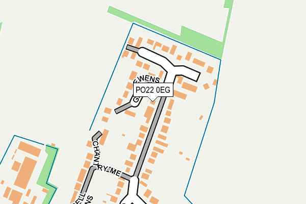 PO22 0EG map - OS OpenMap – Local (Ordnance Survey)