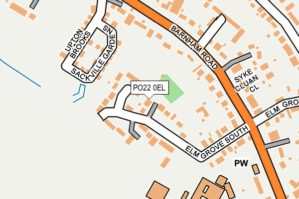 PO22 0EL map - OS OpenMap – Local (Ordnance Survey)