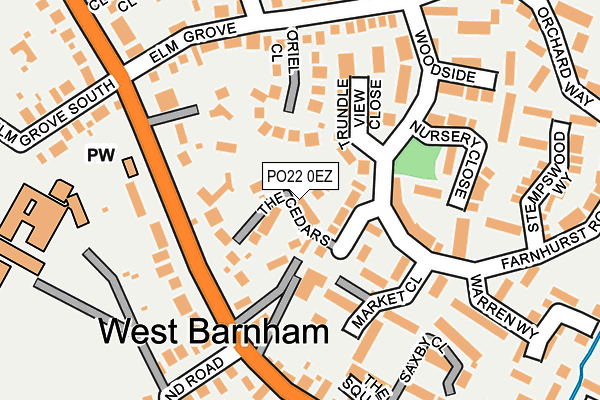 PO22 0EZ map - OS OpenMap – Local (Ordnance Survey)