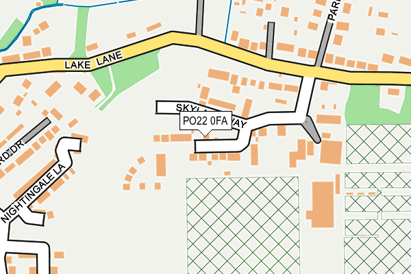 PO22 0FA map - OS OpenMap – Local (Ordnance Survey)