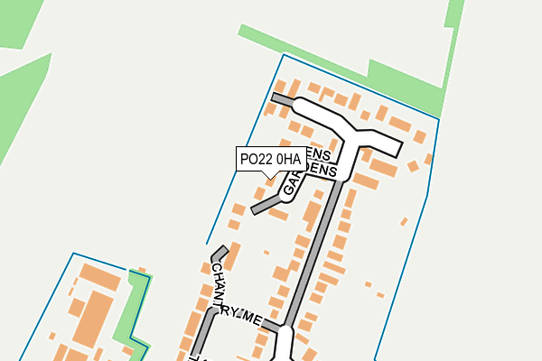 PO22 0HA map - OS OpenMap – Local (Ordnance Survey)