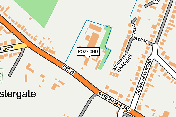 PO22 0HD map - OS OpenMap – Local (Ordnance Survey)