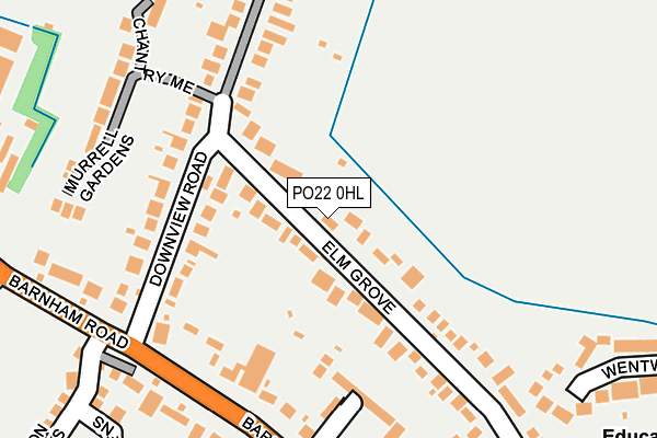 PO22 0HL map - OS OpenMap – Local (Ordnance Survey)