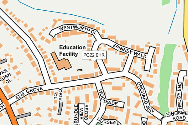 PO22 0HR map - OS OpenMap – Local (Ordnance Survey)