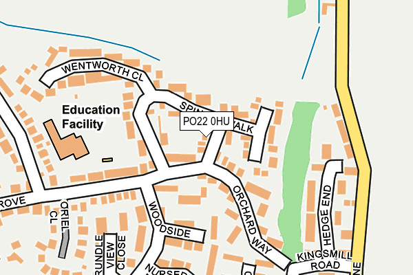 PO22 0HU map - OS OpenMap – Local (Ordnance Survey)