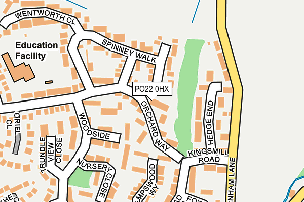 PO22 0HX map - OS OpenMap – Local (Ordnance Survey)