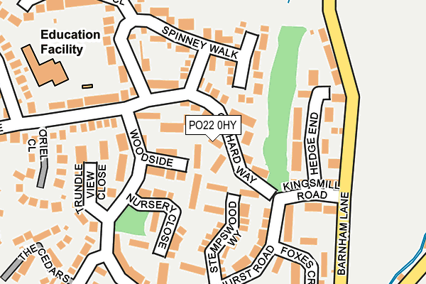 PO22 0HY map - OS OpenMap – Local (Ordnance Survey)