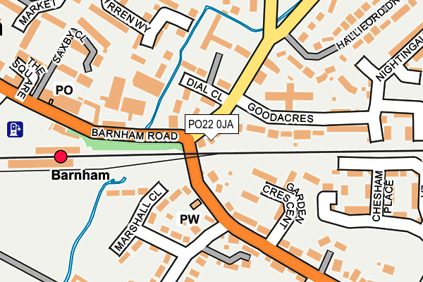PO22 0JA map - OS OpenMap – Local (Ordnance Survey)