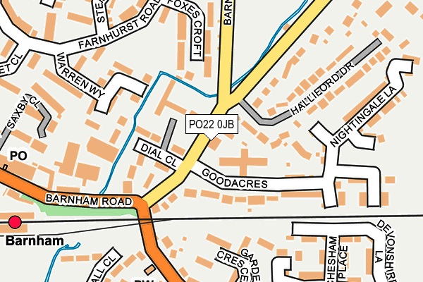 PO22 0JB map - OS OpenMap – Local (Ordnance Survey)