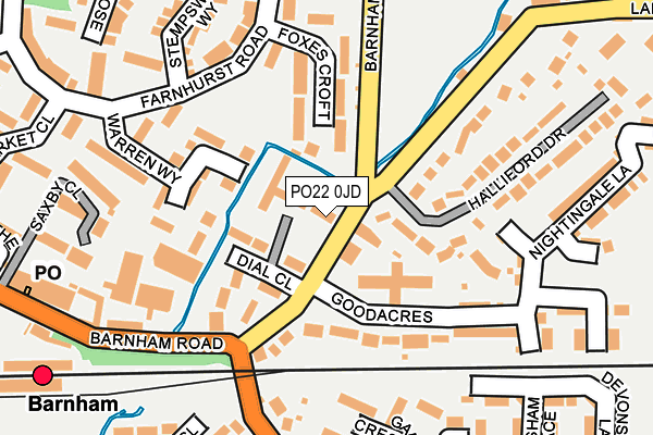 PO22 0JD map - OS OpenMap – Local (Ordnance Survey)