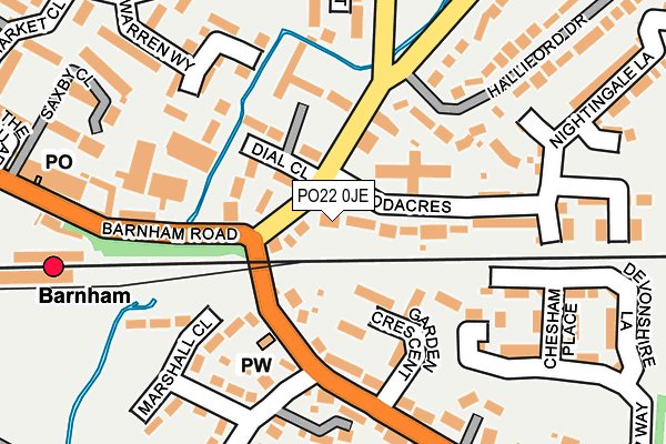 PO22 0JE map - OS OpenMap – Local (Ordnance Survey)