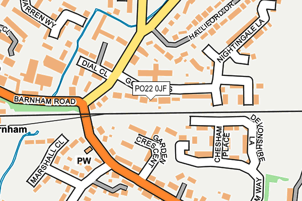 PO22 0JF map - OS OpenMap – Local (Ordnance Survey)