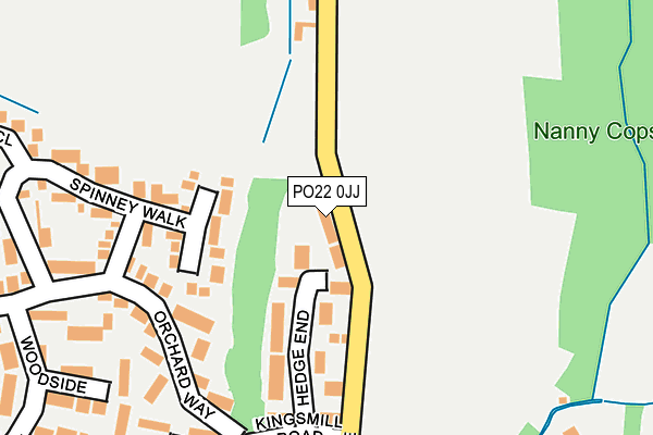 PO22 0JJ map - OS OpenMap – Local (Ordnance Survey)