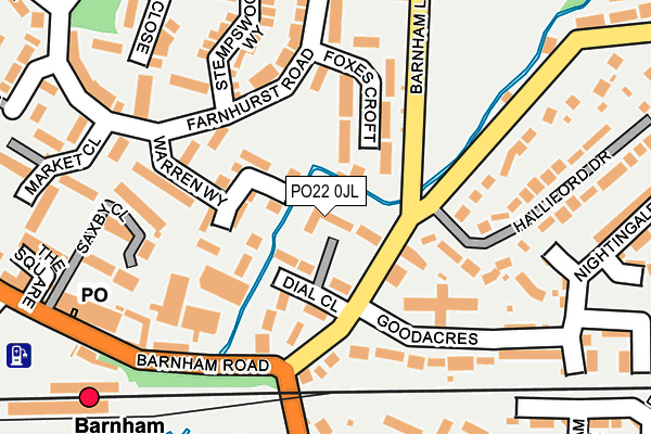 PO22 0JL map - OS OpenMap – Local (Ordnance Survey)