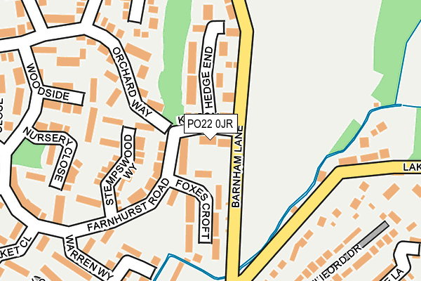 PO22 0JR map - OS OpenMap – Local (Ordnance Survey)