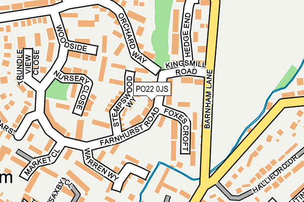 PO22 0JS map - OS OpenMap – Local (Ordnance Survey)