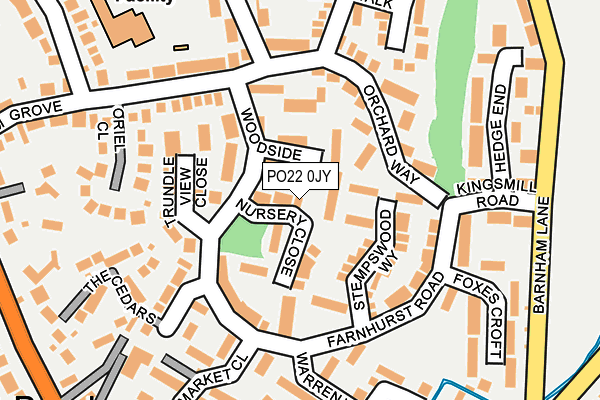 PO22 0JY map - OS OpenMap – Local (Ordnance Survey)
