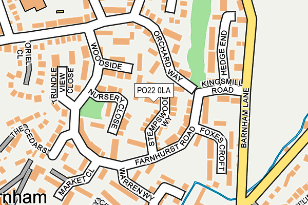 PO22 0LA map - OS OpenMap – Local (Ordnance Survey)