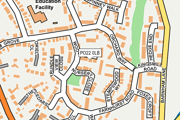 PO22 0LB map - OS OpenMap – Local (Ordnance Survey)