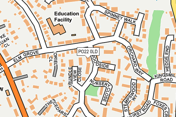 PO22 0LD map - OS OpenMap – Local (Ordnance Survey)