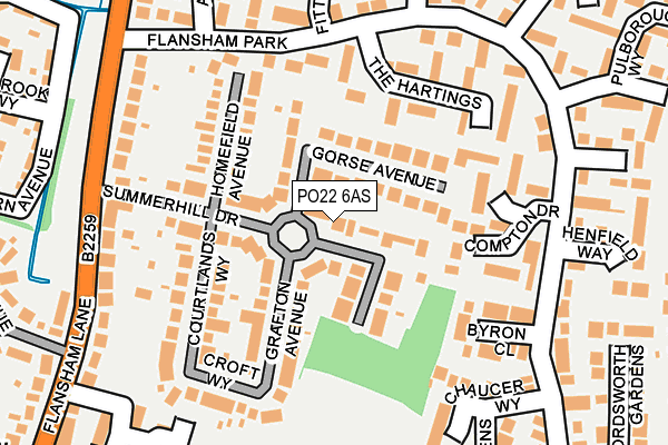 PO22 6AS map - OS OpenMap – Local (Ordnance Survey)